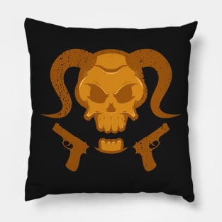 Skull with gun Pillow