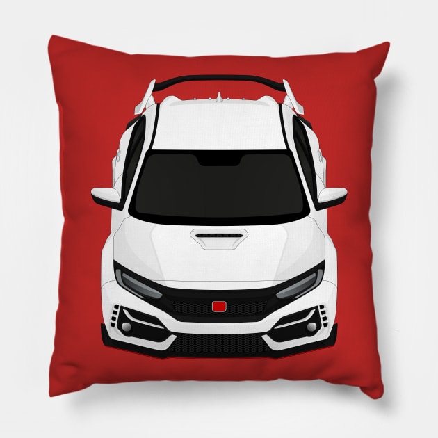 Civic type R White Pillow by VENZ0LIC