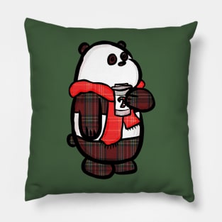 Plaid Panda Pillow