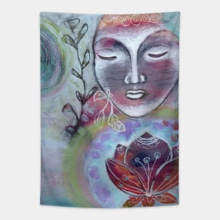 Buddha and Lotus Tapestry