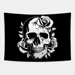 gothic skull with roses Tapestry