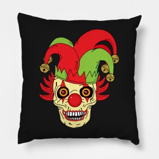 Evil Joker Clown Skull Pillow