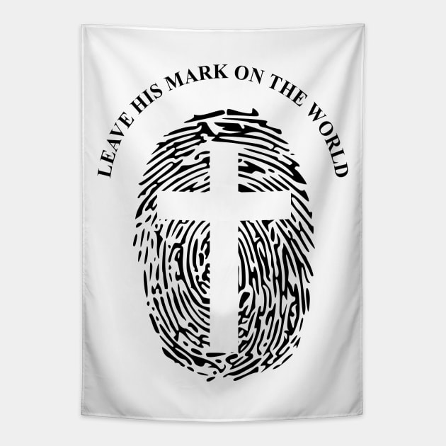 Jesus-christ-team jesus- religious - gift - cross fingerprint Tapestry by shirts.for.passions