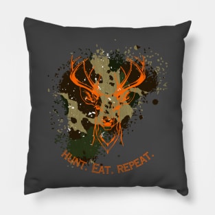 Camo and orange hunting gift Pillow