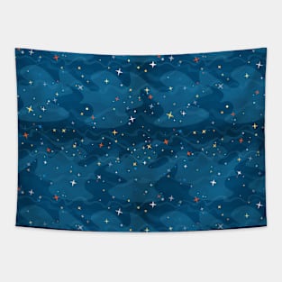 Nebula Waves and Stars Pattern ✨ Tapestry