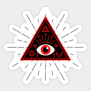 red heart with eye y2k sticker pack