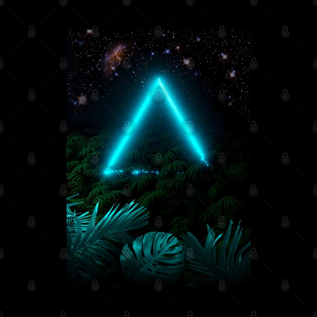 Neon landscape: Green Triangle & tropic by Synthwave1950