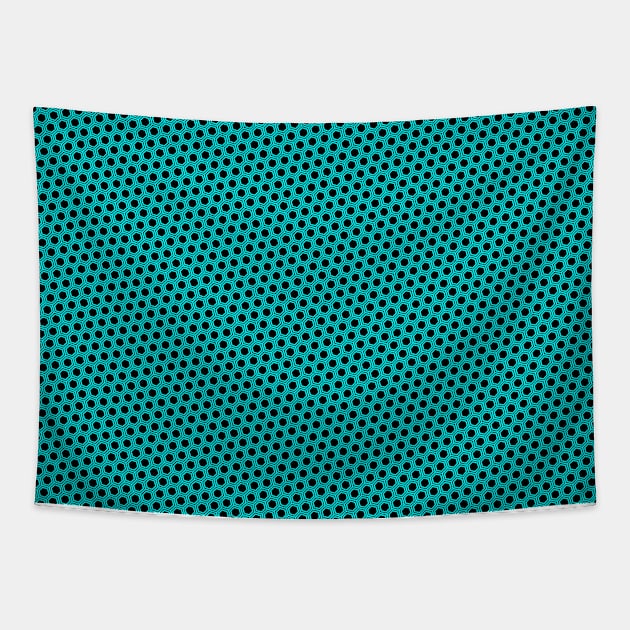 Pattern hexagon blue on black background Tapestry by la chataigne qui vole ⭐⭐⭐⭐⭐