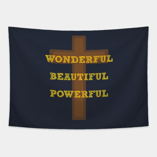 Wonderful Beautiful Powerful Name of Jesus Tapestry by manalodesign