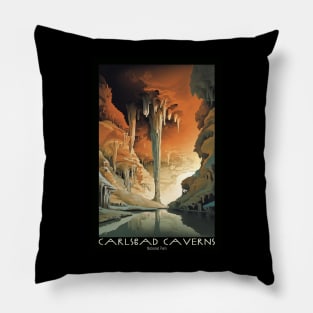 Carlsbad Caverns National Park Vintage Travel  Poster Pillow