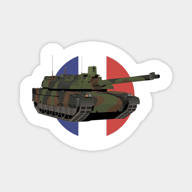 French Tank Leclerc with Flag Magnet by NorseTech