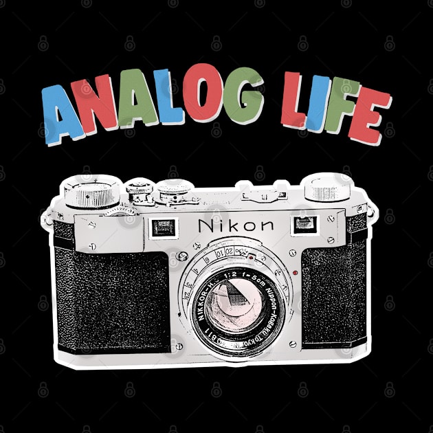 Analog Life / Camera Geek Gift Design by DankFutura