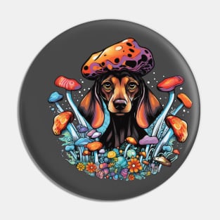 Psilocybin Dachshund Pin