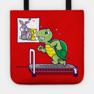 Funny Gym Motivation Workout Turtle Exercise Cute Fable Cartoon Tote