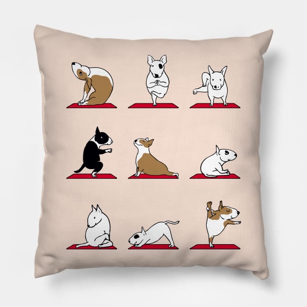 Bull Terrier Yoga Pillow by huebucket