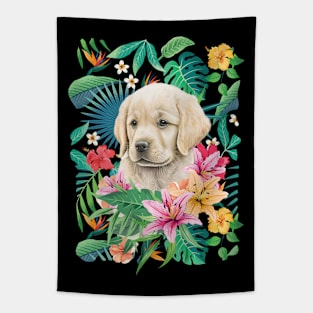 Tropical Golden Retriever Puppy 5 Tapestry