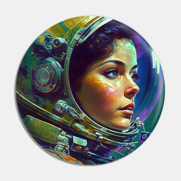 We Are Floating In Space 12 SciFi Inspired Retro Artwork Science Fiction Pin TeePublic