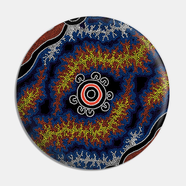 Aboriginal Art - The Heart Of Fire Pin by hogartharts