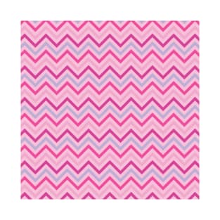 Chevron Pattern Zig Zag Stripes Rose Pink Light Blue T-Shirt