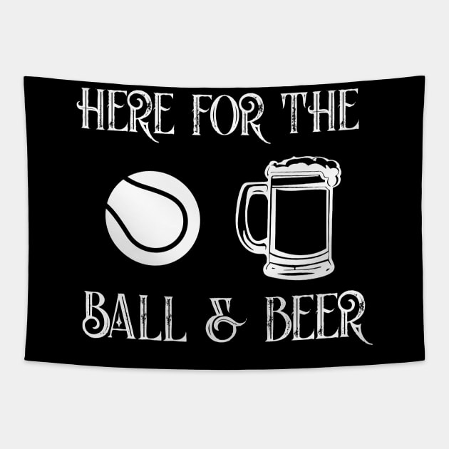 Balls & beer funny tennis alley sport drinking Tapestry by MarrinerAlex