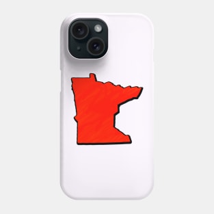 Bright Red Minnesota Outline Phone Case