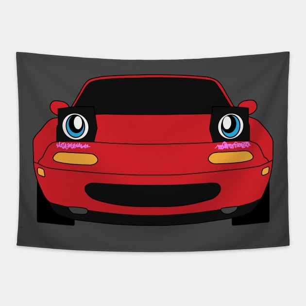 Anime Miata Kawaii Miata Tapestry TeePublic