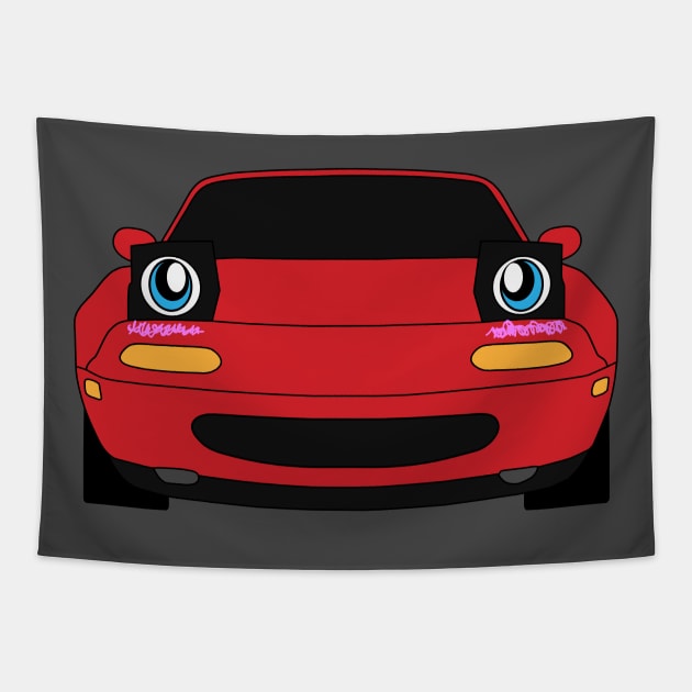 Anime Miata - Kawaii Tapestry by mudfleap