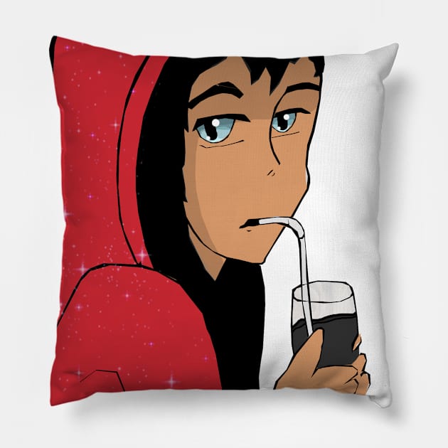 Red Hooded Girl Pillow by OlivePicolotto