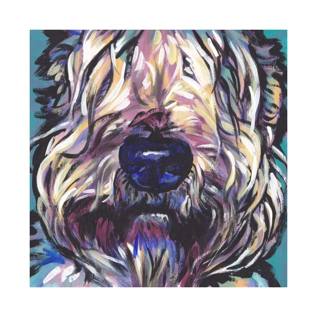 Wheaten Terrier Dog Bright colorful pop dog art by bentnotbroken11