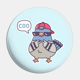 Cool Pigeon Says Coo Funny Pin