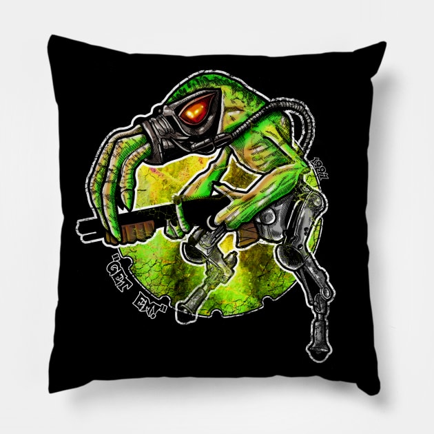 Abe's Oddysee Slig Pillow by Inking Imp