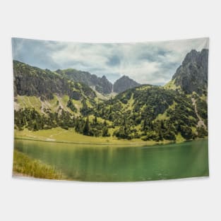 SCENERY 80 - Nature Green Water Lake Mountain Daytime Tapestry