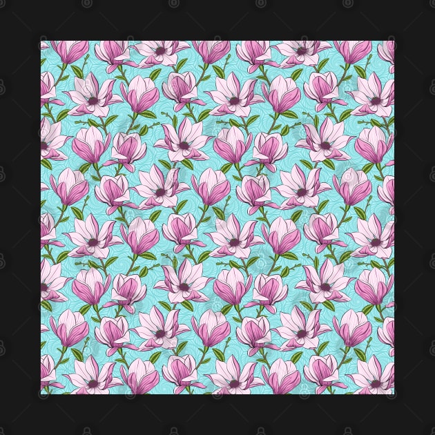 Pink Magnolia Pattern by Designoholic