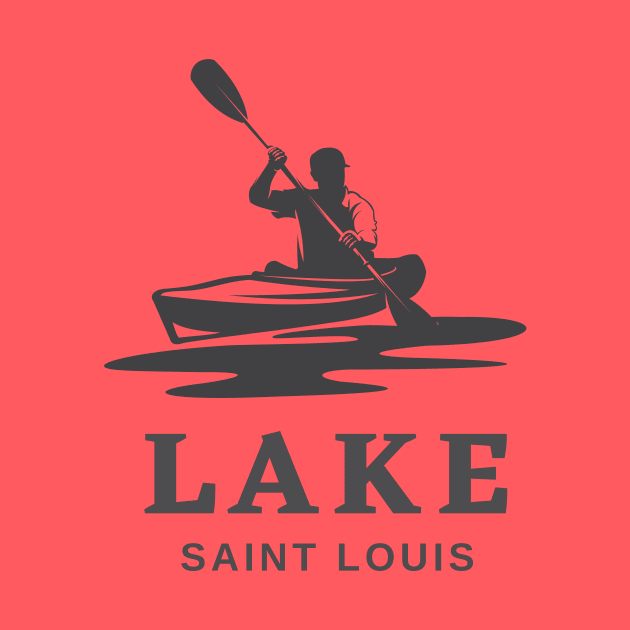 Lake Saint Louis Man in Kayak by Harbor Bend Designs