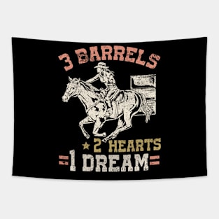 3 Barrels 2 Hearts 1 Dream I Horseback Riding Tapestry