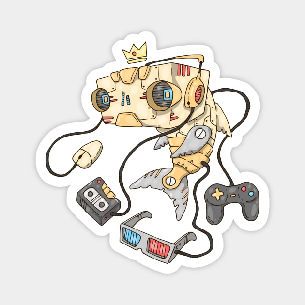Gaming Fish for Gamers and all things that Gamers Love Magnet by extrinsiceye