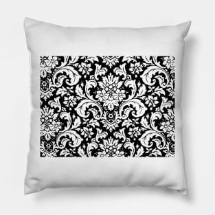 Black and White Vintage Paisley Pattern Pillow