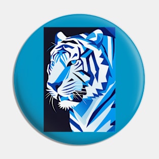 Minimalistic Blue Tiger Pin