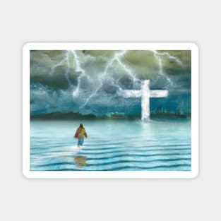 Christian Art Keeping Faith Amidst the Storm Matthew 8:26-28 Magnet