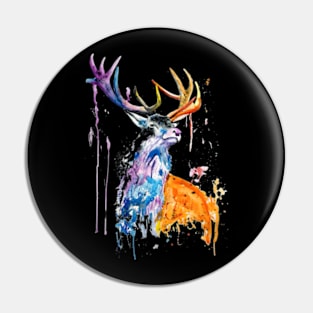 Deer Watercolor Pin