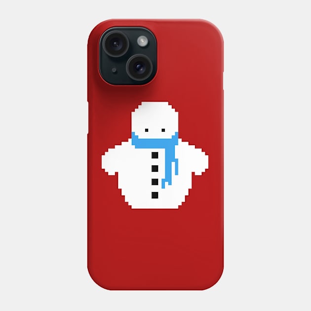 Cute Christmas Pixel Snowman Phone Case by perdita00