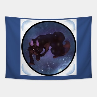 Black fox growling Tapestry