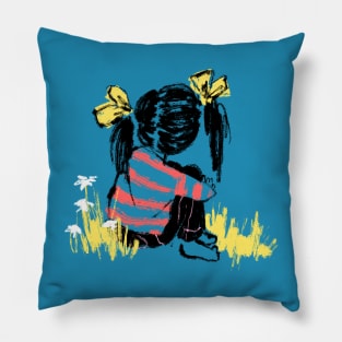 Contemplative Girl Pillow