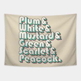 Plum White Mustard Tapestry