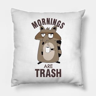 Morning grumbler coffee raccoon Pillow