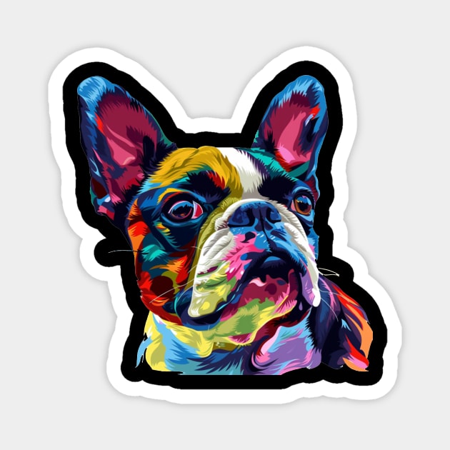 Boston Terrier Colorfull Pop Art Design For Dog Onwer Magnet by karishmamakeia