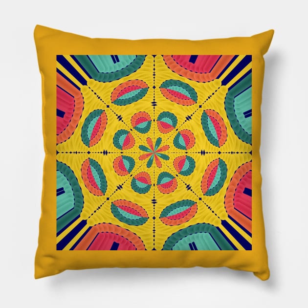 Textured tropical mandala Pillow by Gaspar Avila