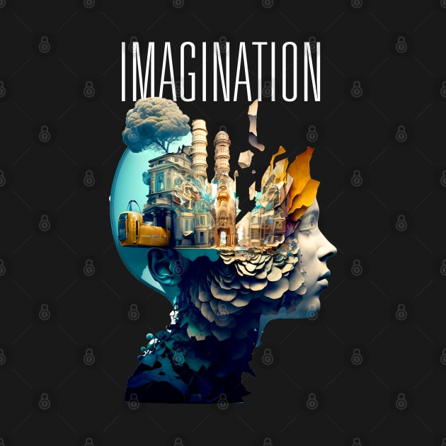 Imagination: The Dance of Imagination Where Wonders Are Born on a Dark Background by Puff Sumo