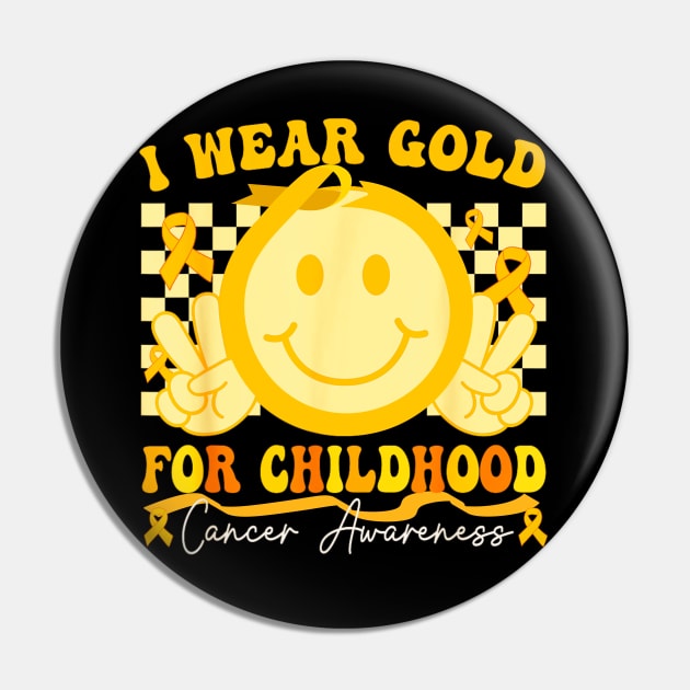 Nice quote, In September We Wear Gold, Childhood Cancer Awareness Boy Kids Groovy Pin by Mega-st