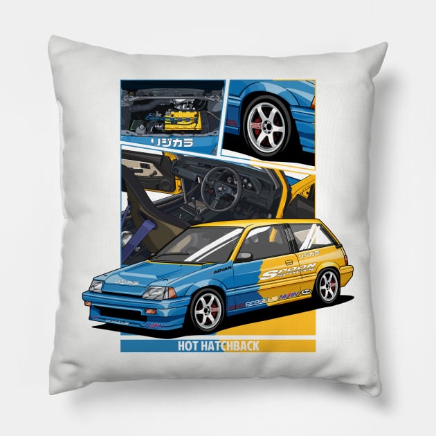 Modern Expressive Dual Tone hatchback modification Pillow by Aiqkids Design